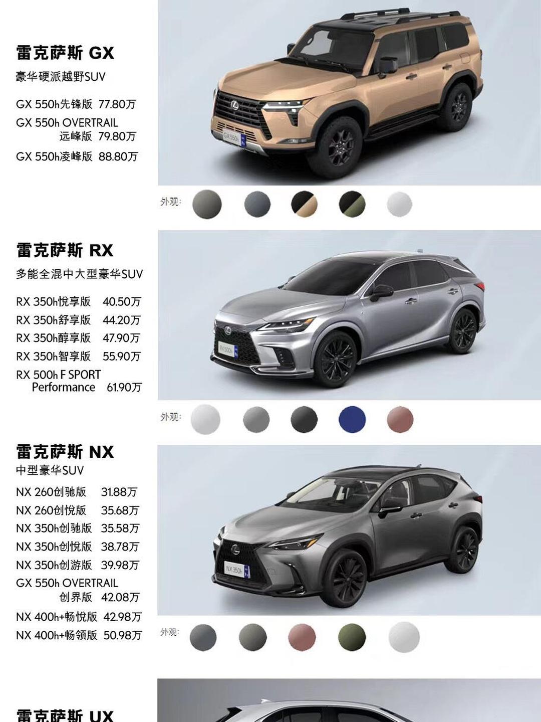 都江堰雷克萨斯GX最低77.80万起售 暂无优惠